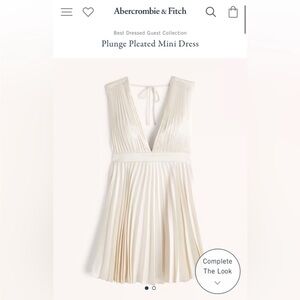 Abercrombie & Fitch - Pleated white satin mini dress